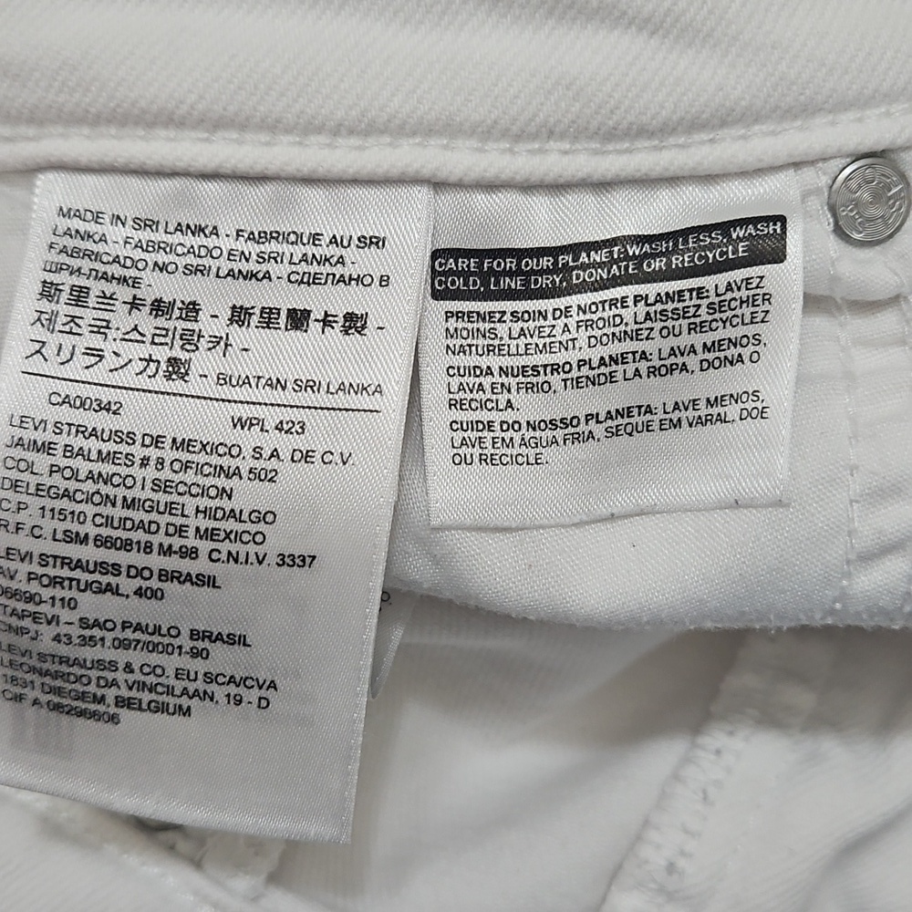 Levi's White Denim Jeans Size 25 721 High Rise Skinny - Picture 9 of 17